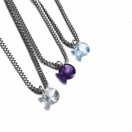 3db - Egyszerű cirkónia medál nyaklánc Choker kubai link kulcscsont női női ékszer karácsony