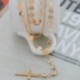 Aranykereszt - Aranylánc többrétegű flitterekkel Choker nyaklánc kereszt medál choker nők karácsony