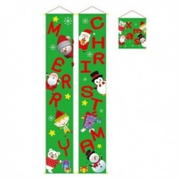 Zöld - Boldog karácsonyt transzparens zászló páros ajtó függöny szalagcímer karácsonyi kellékek otthon