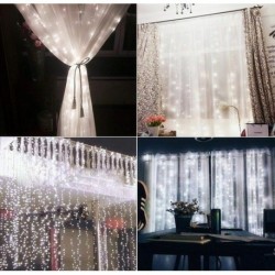 Nincs szín - 3m 300 LED-es tündérfény ablakfüggöny húrlámpa karácsonyra Weddi Party hi