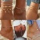 * 5 Ezüst türkiz varázsa Ankl ... - Nő divat boka Boho gyöngyök bokalánc karkötő láblánc strand ékszerek