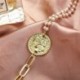 * 4 - Boho női férfiak egyedi egyszerű fém arany személyre szabott gyöngylánc karkötő karperec