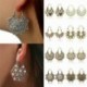 * 13 - Boho női ékszer ünnepi cigány törzsi etnikai mandala üreges karika fülbevaló ajándék