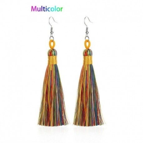 Színes - Női Boho fülbevalók hosszú bojt rojtos csepp dangle fülbevalók divat ékszerek
