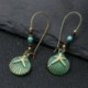 * 34 - Vintage Boho etnikai bojt fülbevalók türkiz gyöngyökkel horog női füllengő ajándék