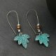 * 28 - Vintage Boho etnikai bojt fülbevalók türkiz gyöngyökkel horog női füllengő ajándék