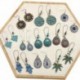 * 28 - Vintage Boho etnikai bojt fülbevalók türkiz gyöngyökkel horog női füllengő ajándék
