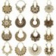 * 28 - Vintage Boho etnikai bojt fülbevalók türkiz gyöngyökkel horog női füllengő ajándék