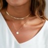* 192 Arany egyszerű nyaklánc - Többrétegű női női ötvözet kulcscsont choker nyaklánc bűbáj lánc ékszerek
