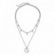 *Ezüst - Óceán hullám alakú női nyaklánc geometriai tengerparti hullámok lánc medál nyaklánc