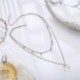 *Ezüst - Óceán hullám alakú női nyaklánc geometriai tengerparti hullámok lánc medál nyaklánc