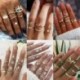 10db / Set Silver * 3 - Divat gyűrű készlet retro kézzel készített vintage Boho stílusú virággyűrűk ékszer ajándék