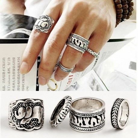 4db / Set Silver * 1 - 20db Boho verem sima felett csülök gyűrű Midi ujjhegy gyűrűk készlet ezüst / arany