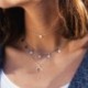 * 62 Ezüst természetes héj lánc ... - Többrétegű női női ötvözet kulcscsont choker nyaklánc bűbáj lánc ékszerek