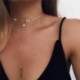 * 119 Szerelmes levél csillag medál ... - Többrétegű női női ötvözet kulcscsont choker nyaklánc bűbáj lánc