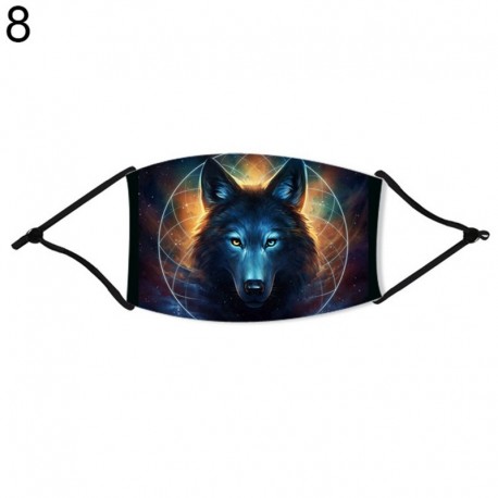 8. - UK_ ÁLLATI LION TIGER WOLF DIGITAL PRINT LÉLEGZHETŐ UNISEX FELHASZNÁLHATÓ ARCTAKARÓ O