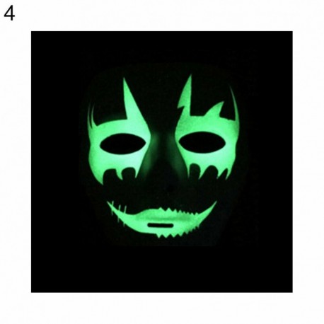 4 * - UK_ Unisex hátborzongató, világító teljes arcvédő éjszakai színpadi show Halloween Cosplay Pr