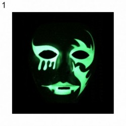 1 * - UK_ Unisex hátborzongató, világító teljes arcvédő éjszakai színpadi show Halloween Cosplay Pr