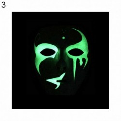 3 * - UK_ Unisex hátborzongató, világító teljes arcvédő éjszakai színpadi show Halloween Cosplay Pr