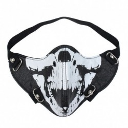 Fekete-fehér - UK_ Ijesztő SKULL FAUX BŐR NOCTILUCENT ARCBORÍTÓ HALLOWEEN COSPLAY PARTY PROP