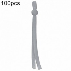 Világos szürke - UK_ 100x arcvédő fülfüggesztő elasztikus kötél lapos csattartó csúszásgátló Earloop N