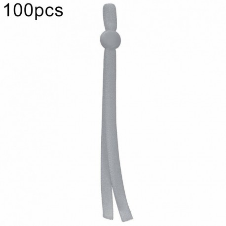 Világos szürke - UK_ 100x arcvédő fülfüggesztő elasztikus kötél lapos csattartó csúszásgátló Earloop N