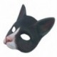 1 - UK_ Életszerű macska fél arcvédő takaró Halloween Cosplay Party Prop segédprogram