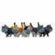 3-színű - LT_ CUTE ARCBORÍTÓ Kövér macska MINI modell figura dísz ornamentikus mikroszkóp dísz