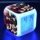 BTS logós - Színváltós LED ébresztőóra naptárral és hőmérővel - KPOP - BTS - Bangtan Boys - 1. verzió