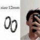 Fekete színű karika fülbevaló - KPOP - 43