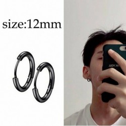 Fekete színű karika fülbevaló - KPOP - 43