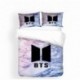 Egyszemélyes - Lila - Kék márvány mintás BTS ágyneműhuzat szett - takaró- és párnahuzat - KPOP - BTS - Bangtan Boys