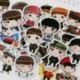A284 - 30db-os BTS matrica szett - a banda tagok rajzolt formában - KPOP - BTS - Bangtan Boys