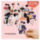 A284 - 30db-os BTS matrica szett - a banda tagok rajzolt formában - KPOP - BTS - Bangtan Boys