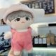 SUGA plüss - KPOP - BTS - Bangtan Boys - Fehér nyuszifüles sapkás - Rózsaszín overálos verzió