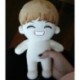 SUGA plüss - KPOP - BTS - Bangtan Boys - Fehér nyuszifüles sapkás - Rózsaszín overálos verzió