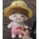 SUGA plüss - KPOP - BTS - Bangtan Boys - Fehér nyuszifüles sapkás - Rózsaszín overálos verzió