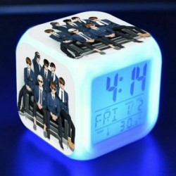 BTS csoportképes - Színváltós LED ébresztőóra naptárral és hőmérővel - KPOP - BTS - Bangtan Boys - 7