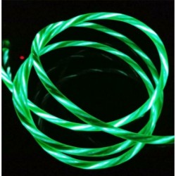 C típusú zöld - Áramló LED világít USB szinkron töltő adatkábel töltőkábel C típusú telefonhoz