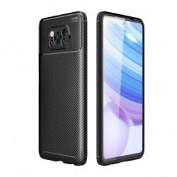 Fekete - Xiaomi Poco X3 NFC szénszálas tok védőfedél TPU cseppálló tokhoz