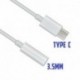 Nincs szín - 3Pack C típusú - 3,5 mm-es jack sztereó Aux fejhallgató fülhallgató audio adapter kábel