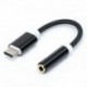 Fekete - C-típusú USB-C - 3,5 mm-es Aux audio töltőkábel-adapter osztó fejhallgató-csatlakozó