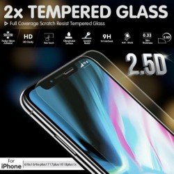 iPhone 8 - 2x valódi edzett üveg képernyővédő fólia Apple iPhone X 8 7 6 6S Plus tokhoz