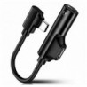 Fekete - C típusú USB C - 3,5 mm-es Aux Jack fejhallgató 2 az 1-ben adapter Samsung Huawei HTC készülékhez