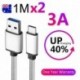 Fonott C-típusú 1M x3 - 3x Type-C 3.1 USB-C adatszinkron töltőkábel Samsung Galaxy Note 9 S8 S9Plus készülékhez