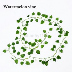 Görögdinnye szőlő - 2M mesterséges borostyánlevél füzér zöld növény műanyag lombozat otthoni kerti dekoráció