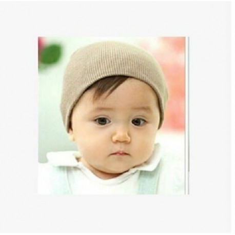 Khaki - Baby Cap Beanie Boys Girls tipegő csecsemő gyermekek pamut puha aranyos unisex kalap