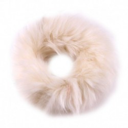 fehér - Puha bolyhos műszőrme szőrös Scrunchie rugalmas hajgyűrű kötélpánt női lányoknak