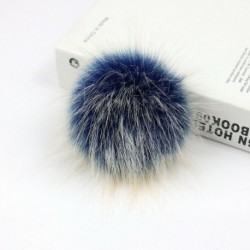 10cm sötétkék   rugalmas kötél - Barkácsolás Női Faux Mosómedve Szőrme Pom Poms Labda a Beanie Hat kiegészítők