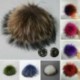 12cm barna   nyomógomb - Barkácsolás Női Faux Mosómedve Szőrme Pom Poms Labda a Beanie Hat kiegészítők kötéséhez